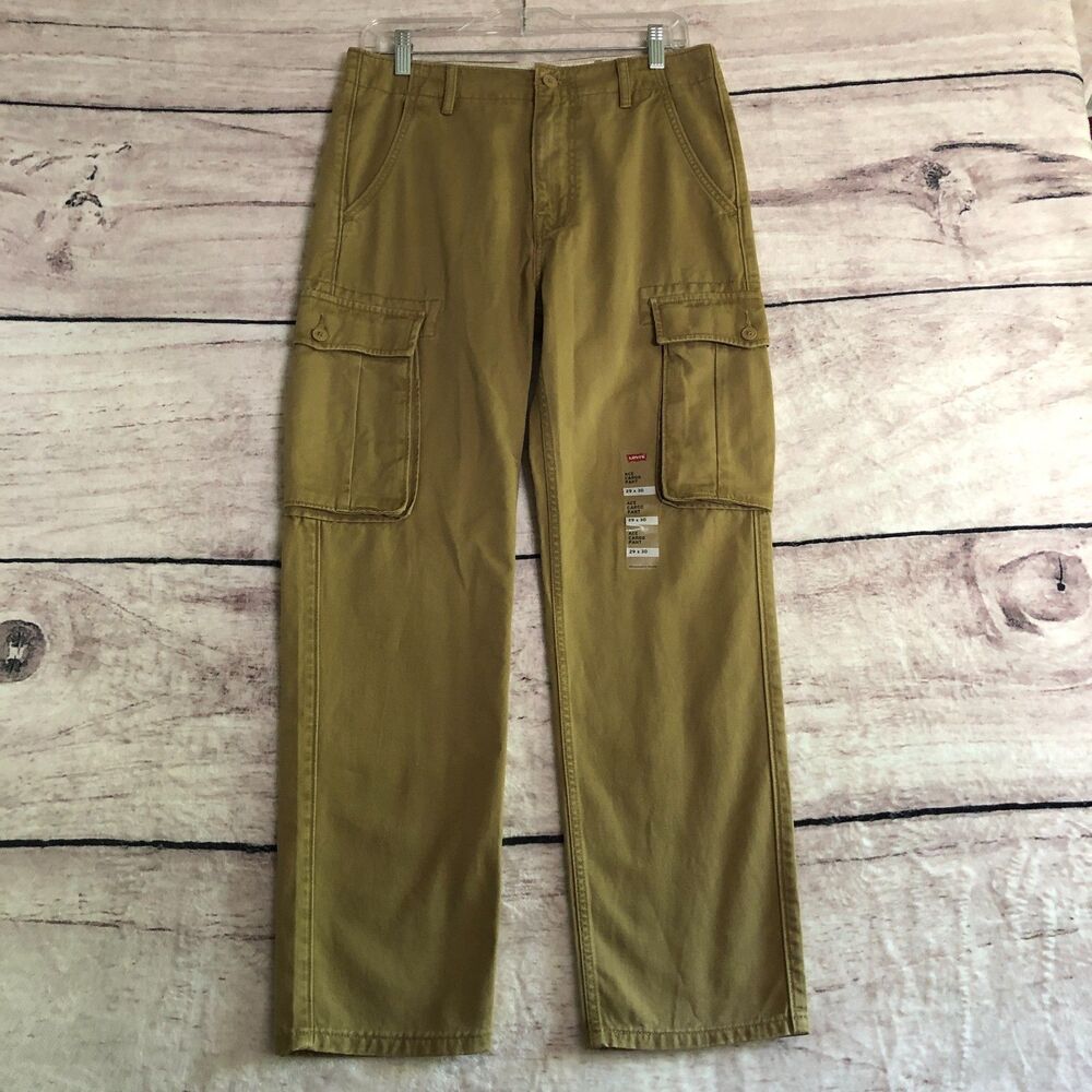 Levi's Ace Cargo Pants Mens 29 x 30 Khaki Tan Relaxed Cotton Workwear Skater